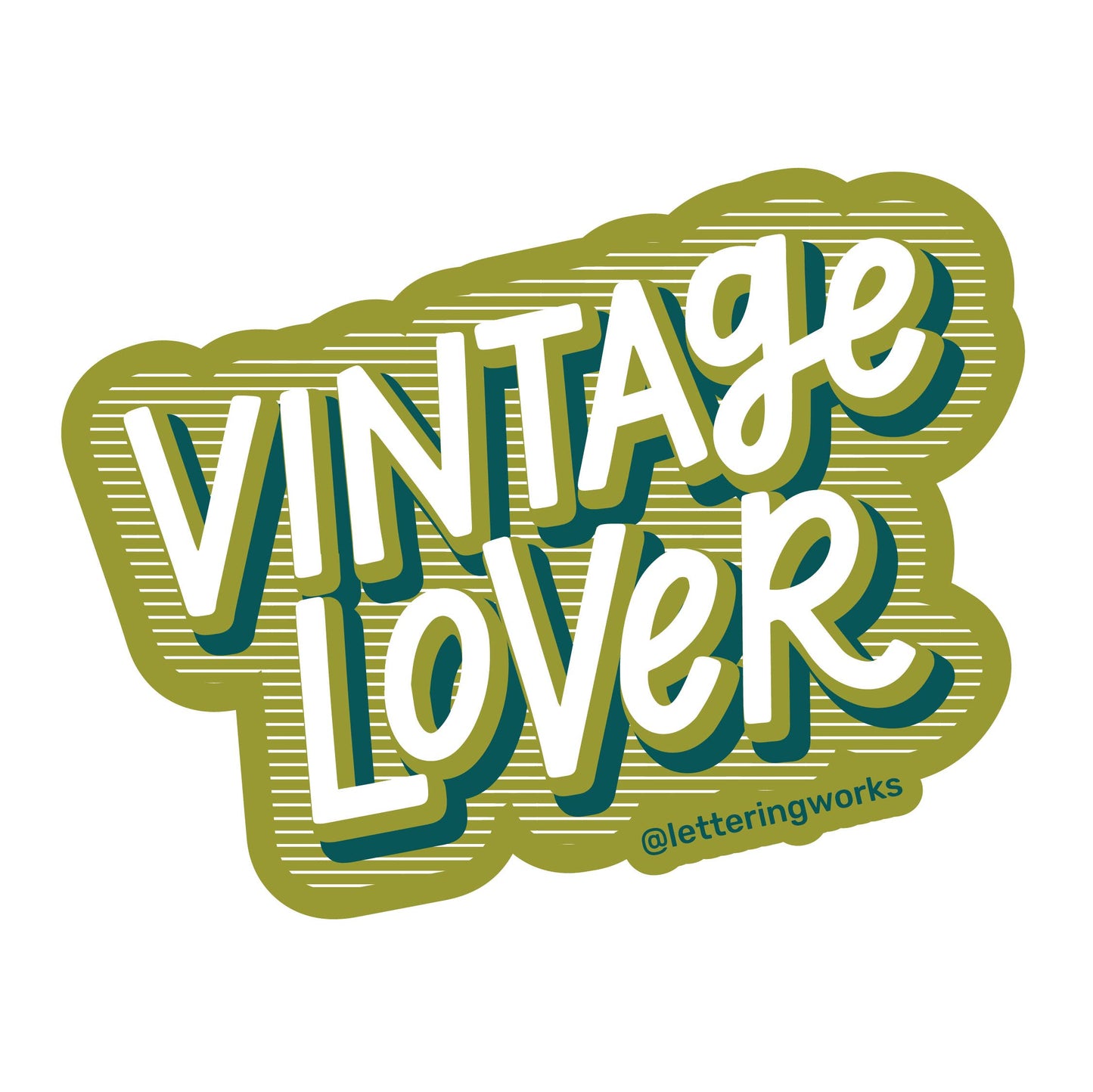 Vintage Lover Lettering Vinyl Sticker