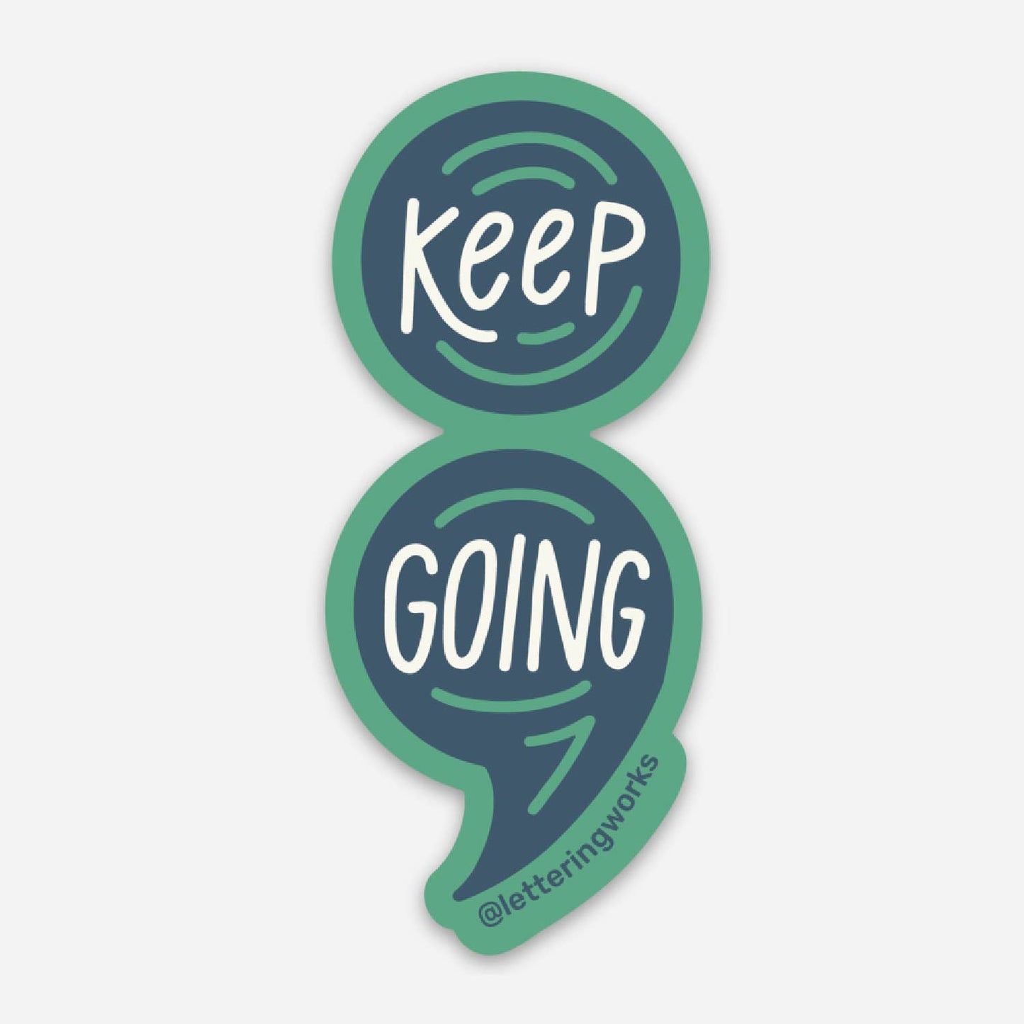 Keep Going Semicolon Mental Health Vinyl Sticker