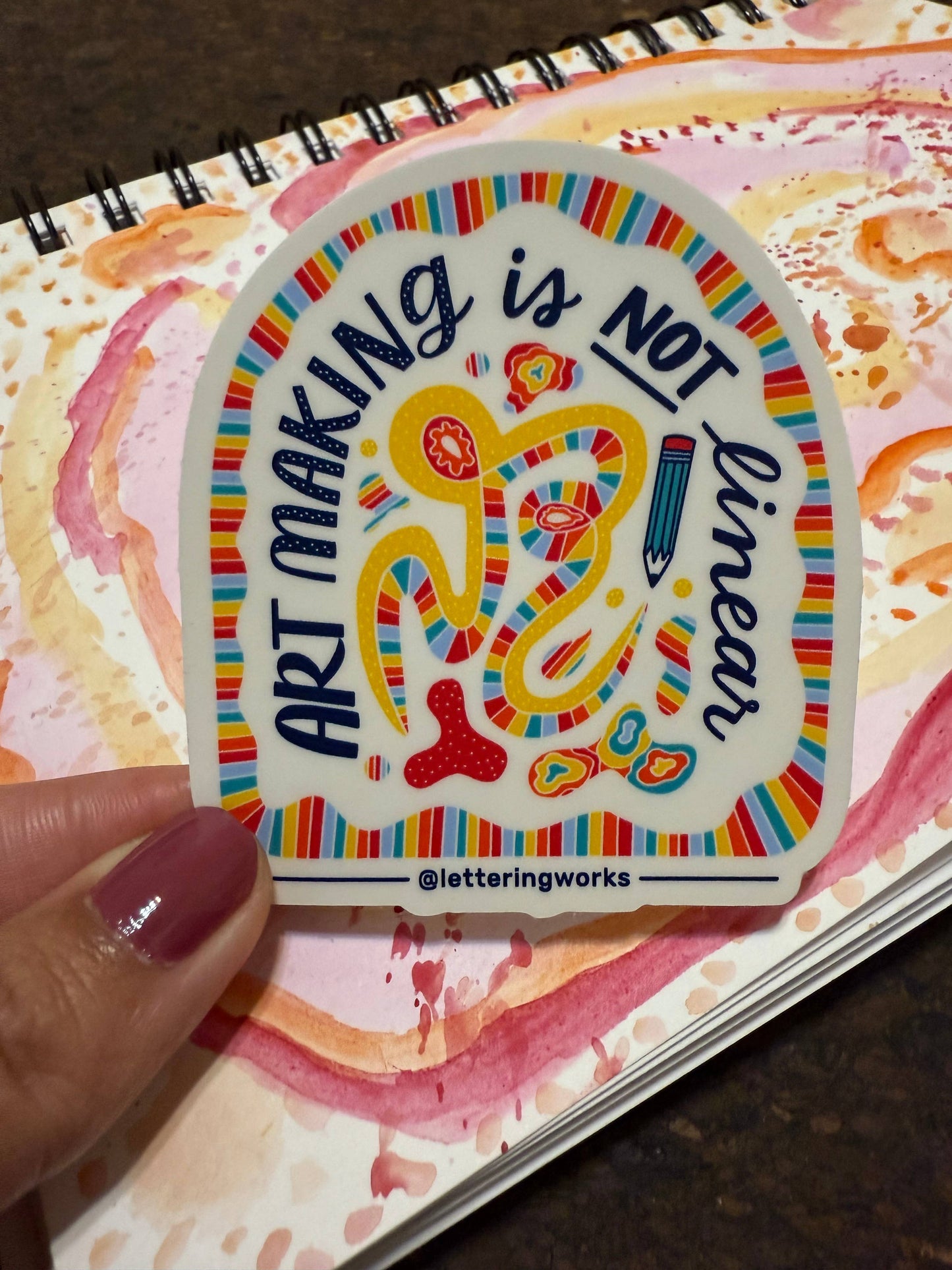 Art Making Isn't Linear Vinyl Sticker