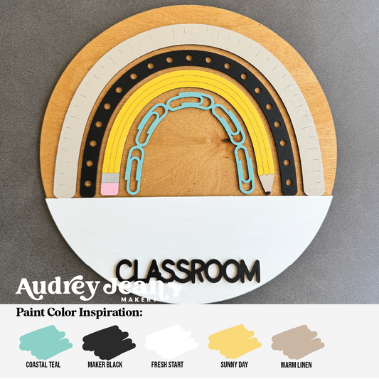 DIY Personalized Classroom Sign - Rainbow