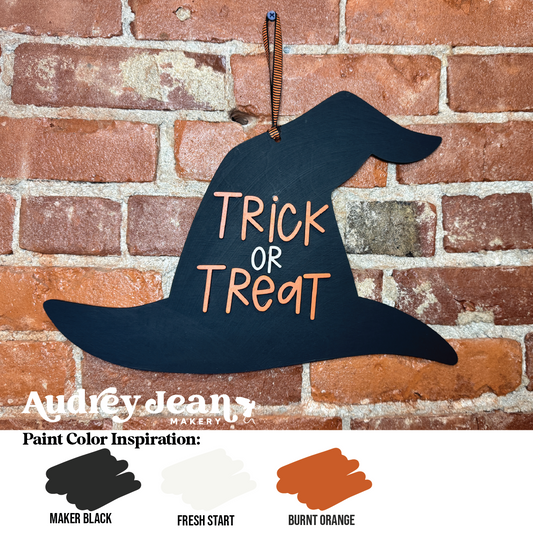 Trick or Treat Witch Hat Door Hanger