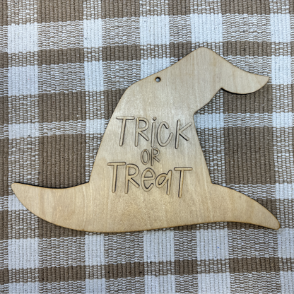 Trick or Treat Witch Hat Door Hanger